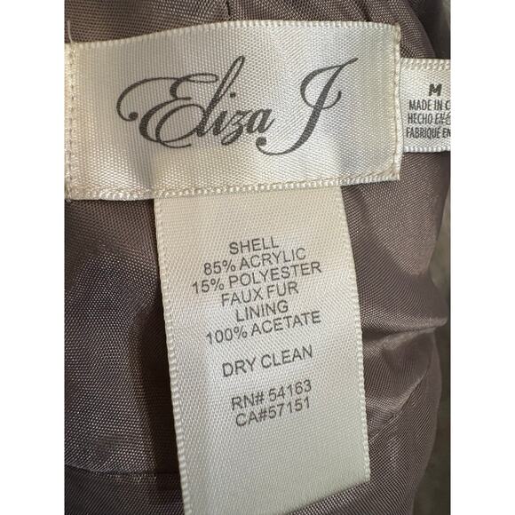 Eliza J Faux Fur Coat Capelet Bolero Shrug Size M - Picture 3 of 5